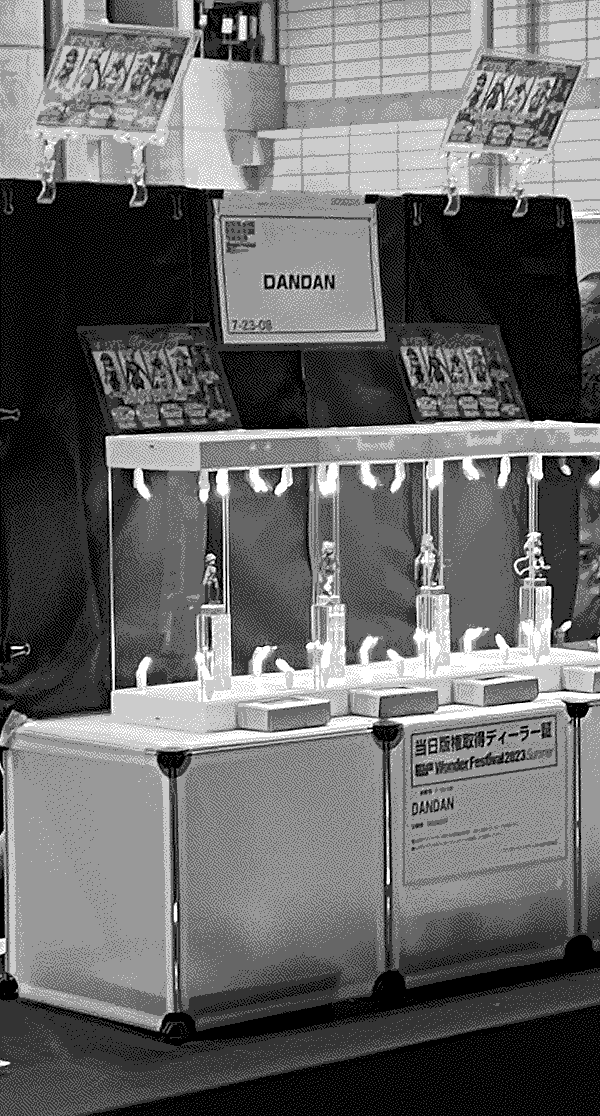 DANDAN's Wonder Fest 2023 stand from an angle.