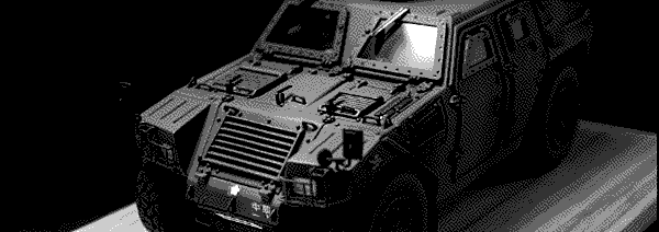 A model of a Komatsu LAV in darkness